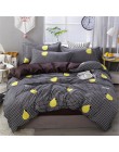 4 unids/set juego de cama con estampado de hojas negras que incluye fundas de edredón y sábanas y funda para almohada juego de c