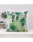 Planta verde Tropical hoja de palma hojas Monstera impreso funda de cojín para sofá coche casa Almofadas 45x45cm