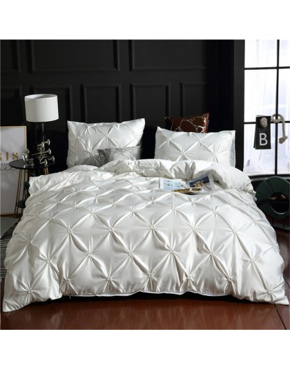 Funda de colcha confortable de seda falsa sólida de lujo para adultos, ropa de cama blanca/gris, funda de almohada, cama doble, 