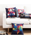 Cojines decorativos juego de dibujos animados de colores funda de cojín de lino de algodón dibujo de Mario decoración del hogar 