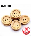 Eleman 50 unids/lote color natural de madera botones hechos a mano carta de amor botón de madera de artesanía DIY accesorios de 
