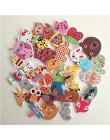 50 piezas animales mixtos 2 agujeros botones para álbum de recortes de madera artesanías DIY bebé niños vestimenta accesorios de
