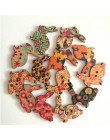 50 piezas animales mixtos 2 agujeros botones para álbum de recortes de madera artesanías DIY bebé niños vestimenta accesorios de