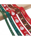 5 yardas/lote 10mm/15mm/25mm poliéster impresión Navidad grogrén cintas DIY Navidad Fiesta envoltura decoración suministros Mate