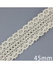 (5 metros/rollo) blanco Beige encaje bordado de algodón Net Ribbons Ajuste de tela DIY costura artesanal materiales