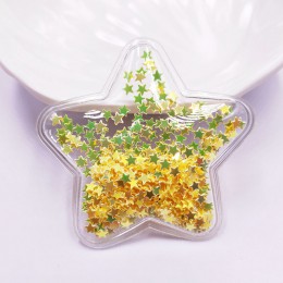 14 unids/lote 5cm estrella transparente Bling Star Flowing Patches apliques para niños clip y accesorios para el pelo DIY