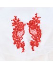 2 piezas blanco rojo Aplique de encaje color azul flor lentejuelas tela de encaje para decoración para accesorios de prendas cos