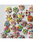 50 Uds. 2 agujeros madera botones artesanales albúm de recortes de costura accesorios de ropa 15mm botones flor pintada artesaní