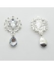 10 unids/lote de plata 25mm * 45mm colgantes de diamantes de imitación de plata botones para la decoración de la boda broche de 