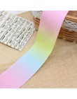 Gran oferta 1 metros/lote 2 tamaños (25mm 50mm) colores gradientes Arco Iris impreso grogrén cinta para sombreros lazo de pelo d