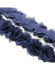 1 yarda 10 colores flor 3D 5cm Ajuste de encaje de gasa tela de cinta para apliques decoración de costura de vestido de boda acc