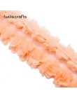 1 yarda 10 colores flor 3D 5cm Ajuste de encaje de gasa tela de cinta para apliques decoración de costura de vestido de boda acc