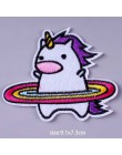 Pulaqi dibujos animados gato unicornio Animal bordado parches para ropa DIY hierro en parches en la ropa Cámara fruta parche per