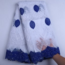 R tela de encaje africano azul 2019 cordón francés tela de encaje bordado de tul nigeriano tela de encaje con piedras para la bo