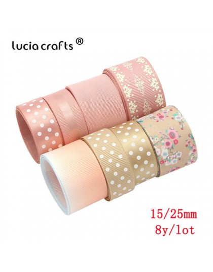 Lucica crafts 8 yardas Multi opciones impresas grogrén/satén cintas con lazo artesanía DIY costura materiales hechos a mano acce