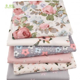 Chainho, 6 unids/lote nueva serie Floral tela de algodón de sarga, tela de Patchwork, costura DIY acolchado Material de cuartos 