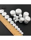 Ropa de coser resina Botones blancos plástico Scrapbooking redondo dos agujeros Botones Bottoni Botoes 9,11, 15,18, 25,30mm