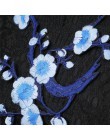 Flor de ciruelo caliente apliques parche bordado para ropa pegatina de tela hierro en coser en parche artesanía Reparación de co