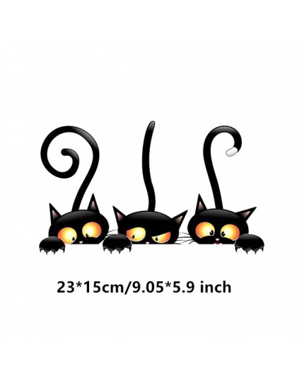 Gatos negros hierro en transferencia de calor Impresión de parches de vinilo pegatinas para ropa DIY apliques animales lavables 