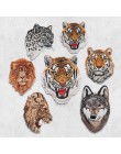 Leopardo tigre león Lobo bordado hierro en parches para ropa apliques sombrero DIY abrigo vestido accesorios pegatina de tela An