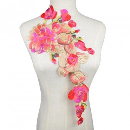 1 pieza grande gris flor encaje cuello bordado cuello corte ropa tela artículos de costura artesanal vestido de novia aplique