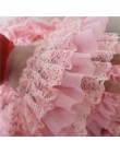 10CM de ancho tres capas Rosa 3D plisado chifón encaje Ruffle ribete bordado cinta vestido de novia falda mullida DIY suministro