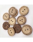 50 Uds botón de madera Botón de coco lindo 2 agujeros en ropa botón accesorios costura a mano