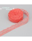 (5 yardas/rollo) 15mm tela de encaje blanco cinta decoración Material de embalaje Rosa rojo azul