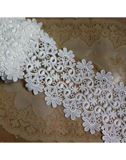 1 metros/lote 10cm de ancho accesorios de costura Soluble en agua aplique de encaje floral encaje blanco bordado Trim
