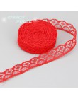 (5 yardas/rollo) 15mm tela de encaje blanco cinta decoración Material de embalaje Rosa rojo azul