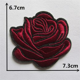 Nuevo rosa roja Rosa adhesivo de fusión en caliente apliques bordado parche para prendas DIY accesorio 1 Uds vender envío gratis