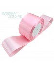 (25 yardas/rollo) cinta de satén de una cara rosa al por mayor para envolver regalos cintas de Navidad