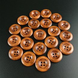 4 agujeros 20 piezas botones de madera redondos ropa DIY ropa botones decorativos para coser 25mm (1 ") botones de Scrapbooking 