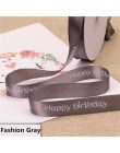 Nuevo ancho 2cm poliéster cinta pastel tienda hornear cintas impresas floral Feliz cumpleaños embalaje regalo diy corbata materi
