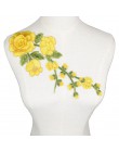 1 Pza 3D tela bordada flor rosa amarilla encaje de venida Aplique de encaje cuello Accesorios