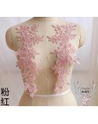 2 uds/1 par 14,5*35 cm tela Rosa flor venida encaje apliques de costura gran oferta cuello de encaje cuello envío gratis