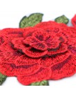 ¡Caliente! Rosa roja bordada parche para coser flor en parche pegatinas para insignia para ropa costura tela suministros de apli