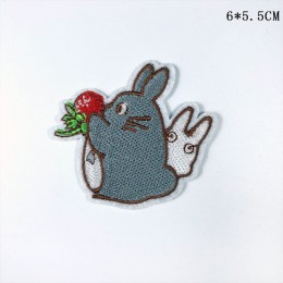 PGY Totoro anime de Japón bordado hierro en parche DIY sin cara hombre bordado hecho a mano Crochet coser en parche apliques de 
