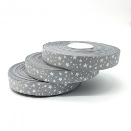 5 yardas/lote 1 "(25mm) plata gris impreso estrellas grogrén cinta lazo boda Navidad decoración DIY costura