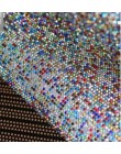 Adorno de diamantes de imitación de cristal Hotfix Strass malla de cristal banda nupcial con cuentas aplique en rollo para vesti