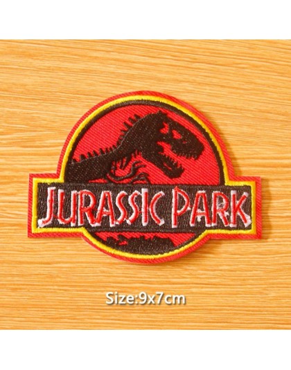 DIY parche de Velcro Parque Jurásico parches bordados para ropa dinosaurio parche hierro en parches en adhesivo para ropa insign