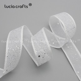 Cintas de Organza de malla de 25mm para envolver la Navidad de la boda DIY suministros de costura accesorios P0518