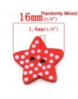 Botón de costura de madera Scrapbooking estrellas dos agujeros mezclados patrón de puntos 16mm (5/8 pulgadas) x 15mm (5/8 pulgad