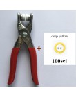 100set de alta calidad de Metal de latón botón a presión de 9,5mm, 1 Uds herramienta de alicates y 100set de remaches de prensa 