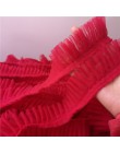 5CM de ancho doble capas 3D plisado tela de encaje de malla volantes ribete bordado cuello cinta costura ropa falda Material de 