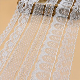 Hermosos 10 yardas blanco cinta de encaje ancho francés africano tela de encaje adornos de encaje para accesorios de costura rop