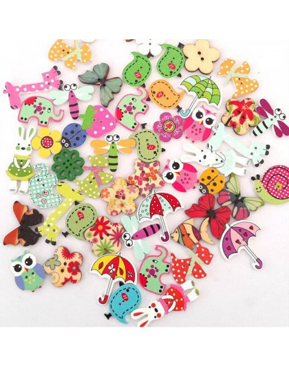 Botón decorativo para niños libro de recortes de accesorios para coser botones de madera con forma de flor ropa de impresión art
