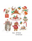 Juego de parches de Navidad lavable plancha de transferencia de calor parches para ropa regalo de Navidad lindos búhos ciervos D