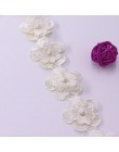 H630 91cm Flor de encaje con perla para vestido cinta de adorno de encaje que hace punto boda bordado DIY hecho a mano Patchwork