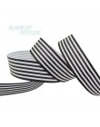 (5 yardas/lote) 1 ''(25mm) cinta de grogrén de rayas negras y blancas cinta de papel de regalo impreso cintas de decoración